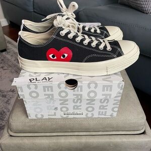 Comme des Garcons PLAY Black and Cream Sneakers